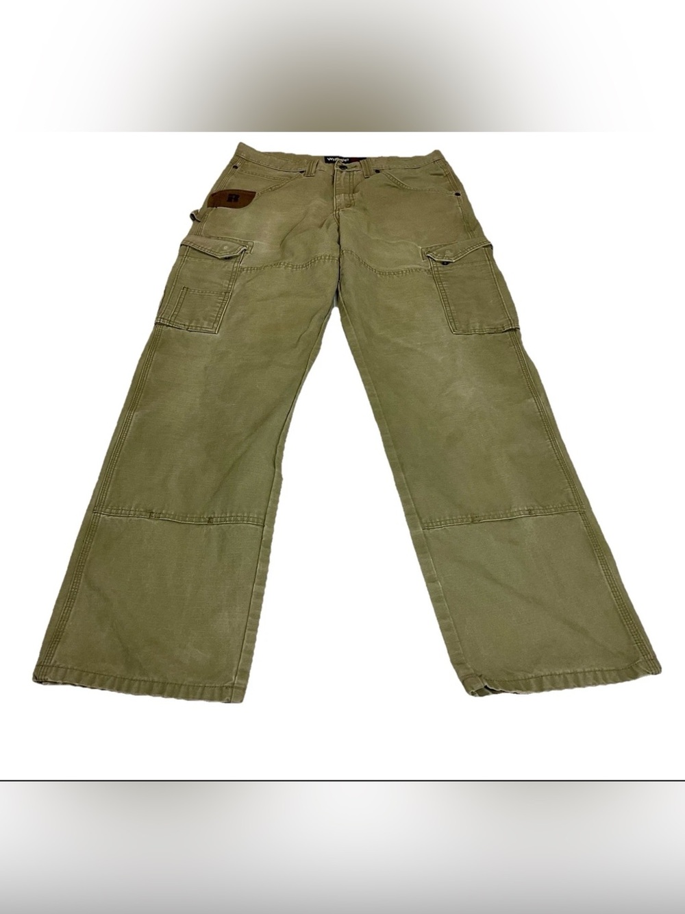 Wrangler Riggs Workwear Pants Mens 34x34 Brown Ripstop Canvas Cargo Carpenter